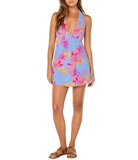 Roxy Beach Day Tropical Floral Sleeveless Mini Dress