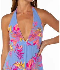 Roxy Beach Day Tropical Floral Sleeveless Mini Dress