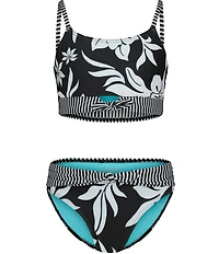 Roxy Big Girls Adjustable Straps Hula Hibiscus Bikini 2-Piece Set