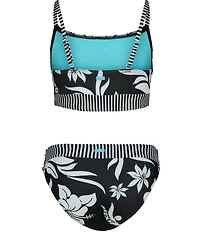 Roxy Big Girls Adjustable Straps Hula Hibiscus Bikini 2-Piece Set