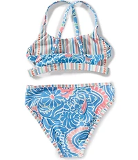 Roxy Big Girls Floral/Striped Reversible Tankini Top & Hipster Bottom 2-Piece Swimsuit