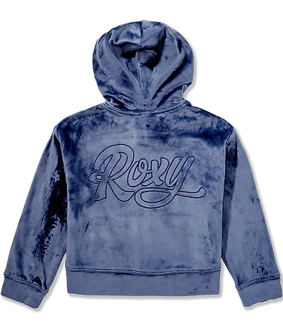 Roxy Big Girls Holiday Daydream Velour Zip Front Hoodie Set Top