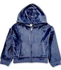 Roxy Big Girls Holiday Daydream Velour Zip Front Hoodie Set Top