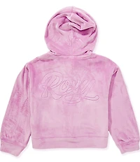 Roxy Big Girls Holiday Daydream Velour Zip Front Hoodie Set Top