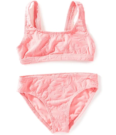 Roxy Big Girls Hula Loop Solid-Floral-Textured Tankini Top & Matching Bikini Bottom 2-Piece Swimsuit