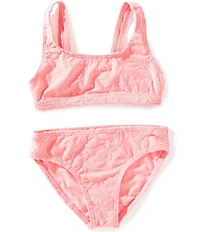 Roxy Big Girls Hula Loop Solid-Floral-Textured Tankini Top & Matching Bikini Bottom 2-Piece Swimsuit