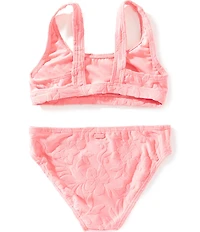 Roxy Big Girls Hula Loop Solid-Floral-Textured Tankini Top & Matching Bikini Bottom 2-Piece Swimsuit