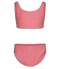 Roxy Big Girls Hula Loop Solid-Floral-Textured Tankini Top & Matching Bikini Bottom 2-Piece Swimsuit