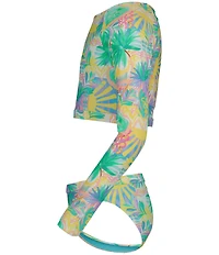 Roxy Big Girls Long Sleeve Palm Sun Crop Rashguard Bright Sun Palm Print 2-Piece Set