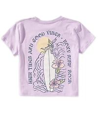 Roxy Big Girls Short Sleeve Surfboard And Hibiscus Sun T-Shirt