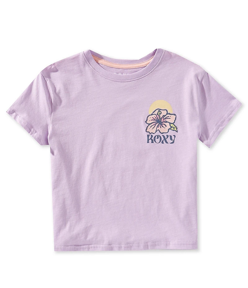 Roxy Big Girls Short Sleeve Surfboard And Hibiscus Sun T-Shirt