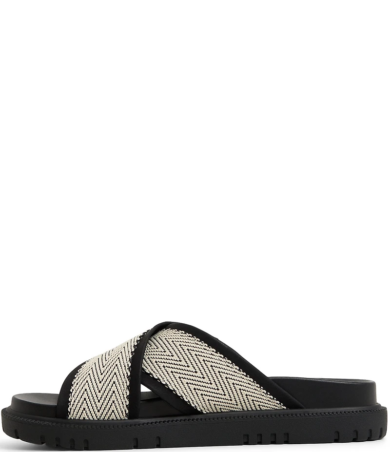 Roxy Capri Raffia Cross Band Slide Sandals