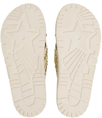 Roxy Capri Studded Raffia Cross Band Slide Sandals