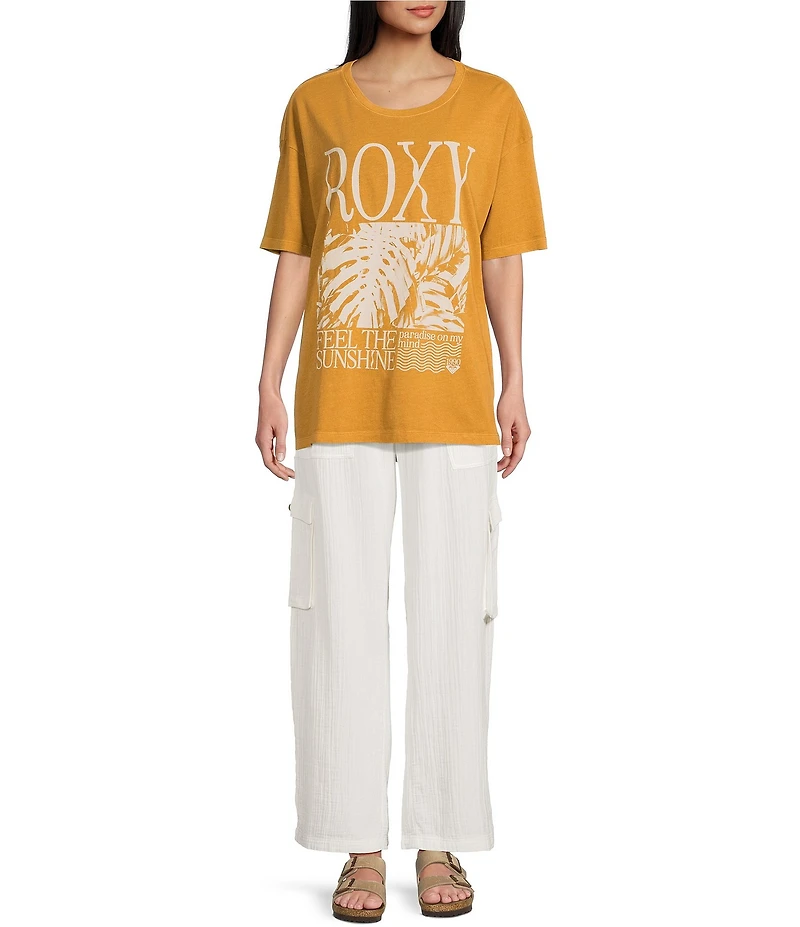 Roxy Feel The Sunshine Short Sleeve Oversized Girlfriend T-Shirt