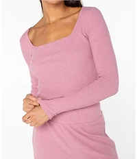 Roxy Feelin Cozy Long Sleeve Ribbed Knit Cropped Top