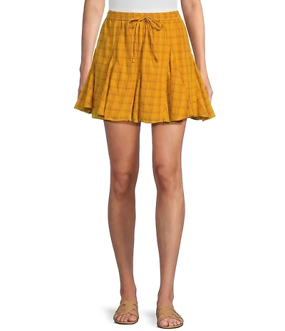 Roxy Forever Dreamin Plaid Printed Mini Skirt