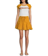 Roxy Forever Dreamin Plaid Printed Mini Skirt