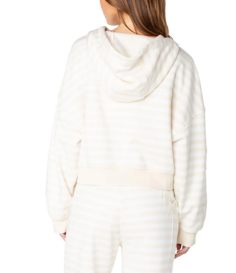 Roxy Fringing Long Sleeve Reefs Zip Up Stripe Hoodie