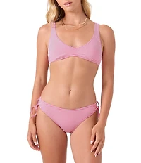 Roxy Good Vibes Seersucker Scoop Neck Bralette Swim Top