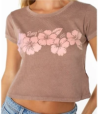 Roxy Hibiscus Row Short Sleeve Cropped T-Shirt