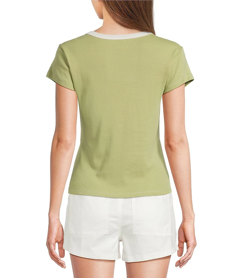 Roxy Hibiscus Short Sleeve Ribbed Baby T-Shirt
