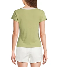 Roxy Hibiscus Short Sleeve Ribbed Baby T-Shirt