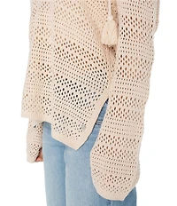 Roxy Hippie Love Long Sleeve Detailed Knit Hoodie Top
