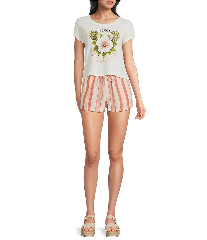 Roxy Iyla Striped Linen Blend Shorts