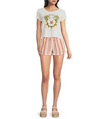 Roxy Iyla Striped Linen Blend Shorts