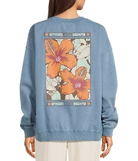 Roxy Lineup Long Sleeve Oversized Fleece Sweatshirt