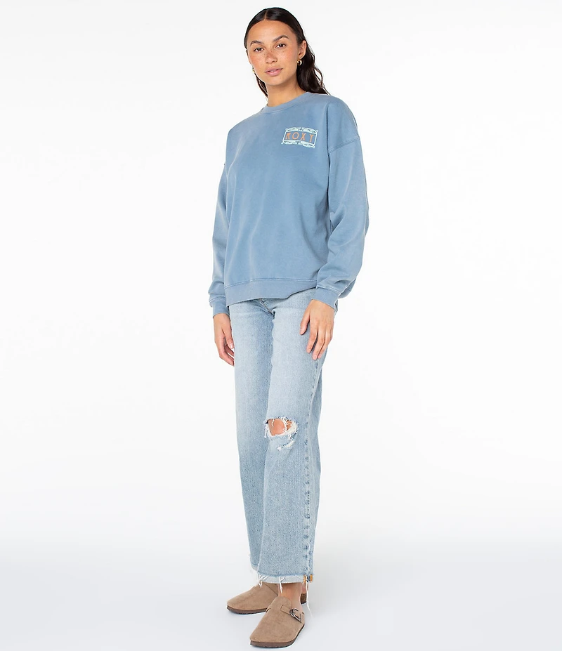 Roxy Lineup Long Sleeve Oversized Fleece Sweatshirt