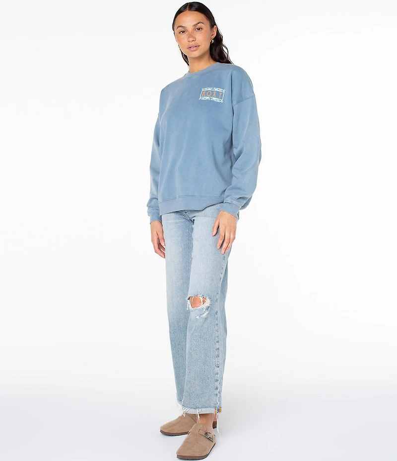 Roxy Lineup Long Sleeve Oversized Fleece Sweatshirt