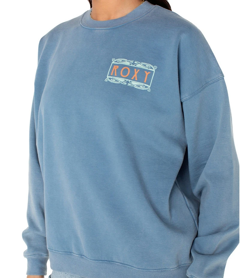 Roxy Lineup Long Sleeve Oversized Fleece Sweatshirt