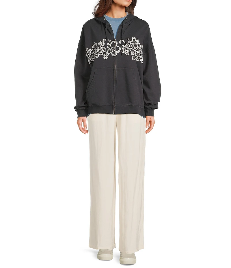 Roxy Lineup Long Sleeve Oversized Fleece Sweatshirt