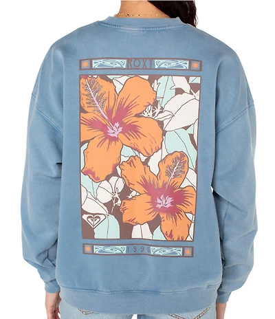 Roxy Lineup Long Sleeve Oversized Fleece Sweatshirt