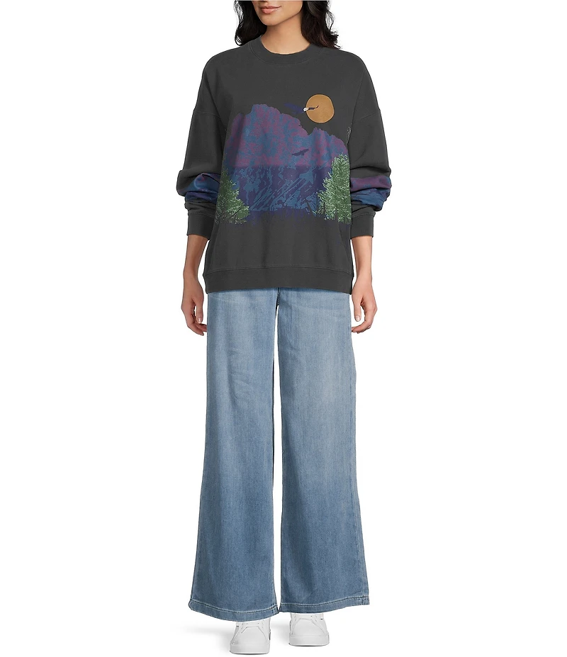 Roxy Lineup Oversized Crew Neck Sweatshirt