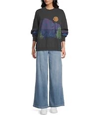 Roxy Lineup Oversized Crew Neck Sweatshirt