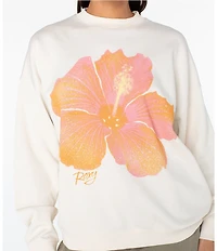 Roxy Lineup Oversized Flower Graphic Sweatshirt
