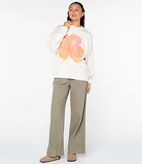 Roxy Lineup Oversized Flower Graphic Sweatshirt