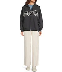 Roxy Lineup Relaxed Fit Long Sleeve Oversized Zip-Up Hooded Jacket