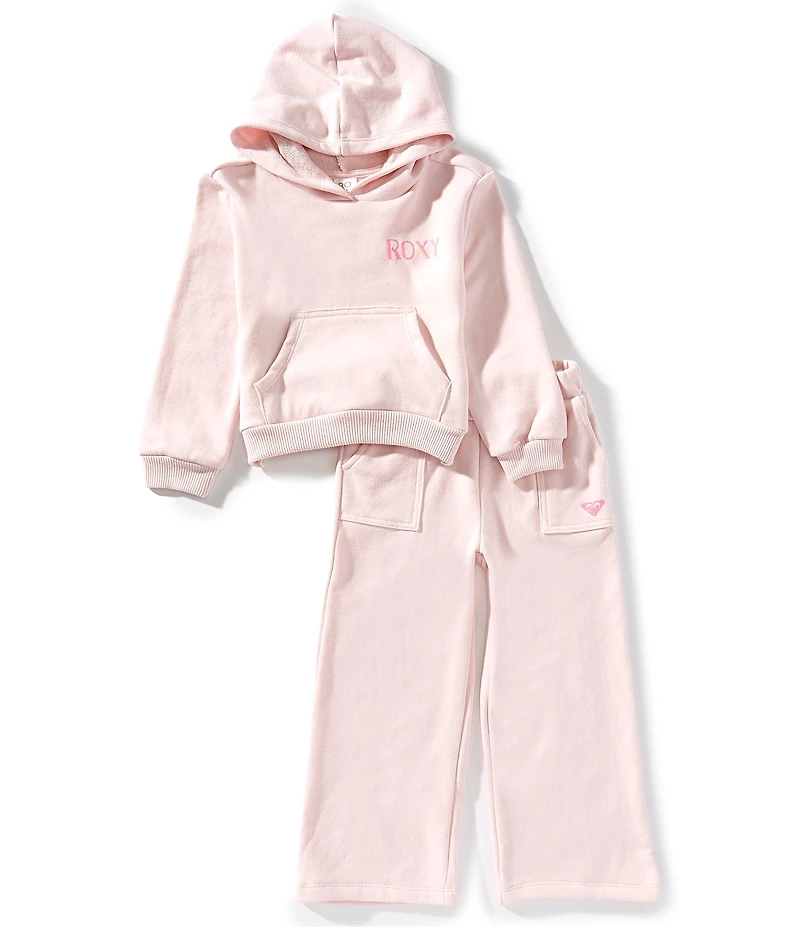 Roxy Little Girls Long Sleeve French Terry Hoodie & Flare Sweat Pant 2-Piece Set