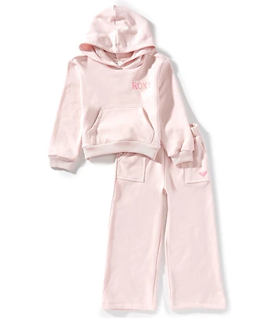 Roxy Little Girls Long Sleeve French Terry Hoodie & Flare Sweat Pant 2-Piece Set