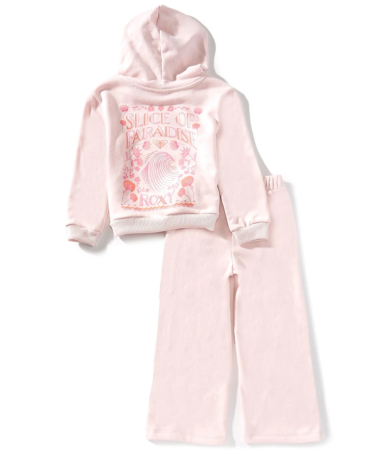Roxy Little Girls Long Sleeve French Terry Hoodie & Flare Sweat Pant 2-Piece Set