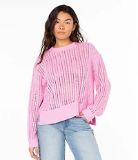 Roxy Long Sleeve Flipside Textured Boucle Knit Sweater