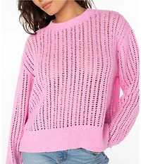 Roxy Long Sleeve Flipside Textured Boucle Knit Sweater