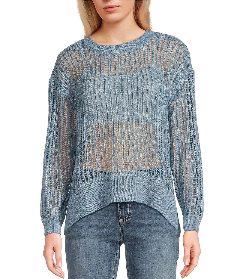 Roxy Long Sleeve Flipside Textured Boucle Knit Sweater