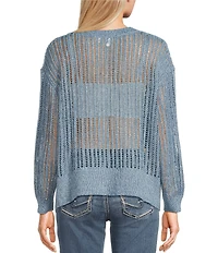 Roxy Long Sleeve Flipside Textured Boucle Knit Sweater
