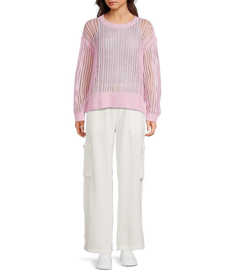 Roxy Long Sleeve Flipside Textured Boucle Knit Sweater
