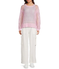 Roxy Long Sleeve Flipside Textured Boucle Knit Sweater