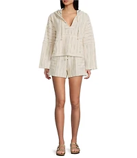 Roxy Coordinating Long Sleeve Stripe Rich Coast Poncho